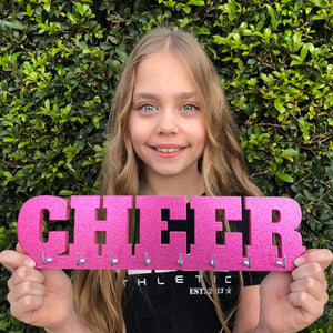 Cheer Medal Holder pink glitter