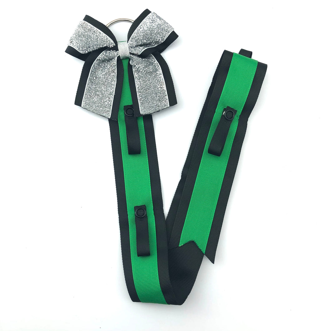 Cheer Bow Holder black green silver