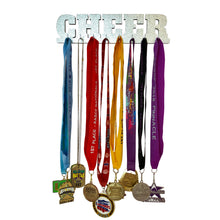 Load image into Gallery viewer, Cheer Medal Holder Silver Glitter