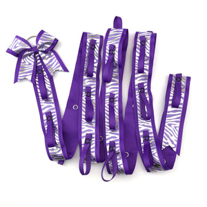 Cheer Bow holder purple zebra print